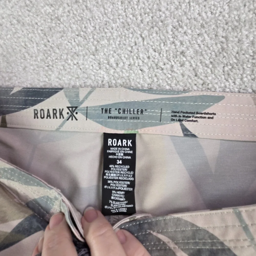 NWT Roark The Chiller Boardshorts Mens‎ Size 34 Pink Tropical Beach Cruise